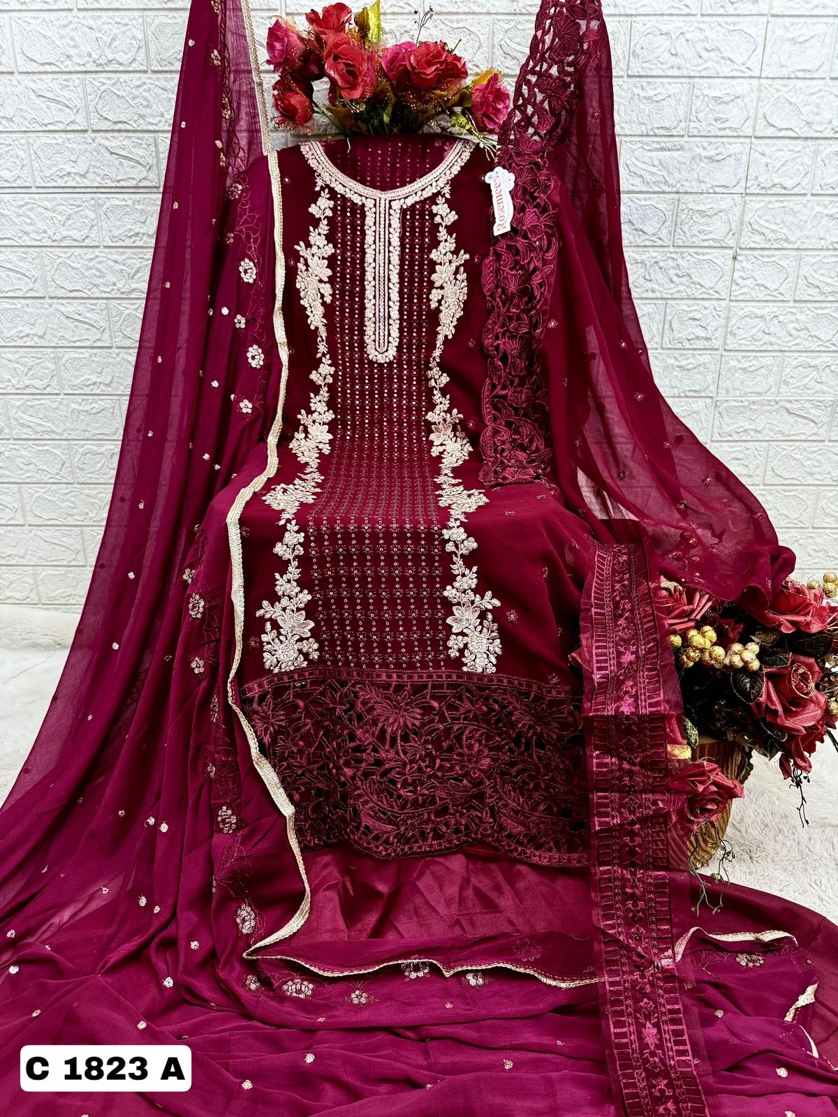 Fepic C 1823 Georgette Wholesale Pakistani Salwar Suit Catalog — Wholesale Salwar Suits, MPA wholesale from Surat - Gallery Image 4